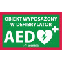 Tablica informacyjna AED, wyposażony obiekt | Platforma Ratownicza