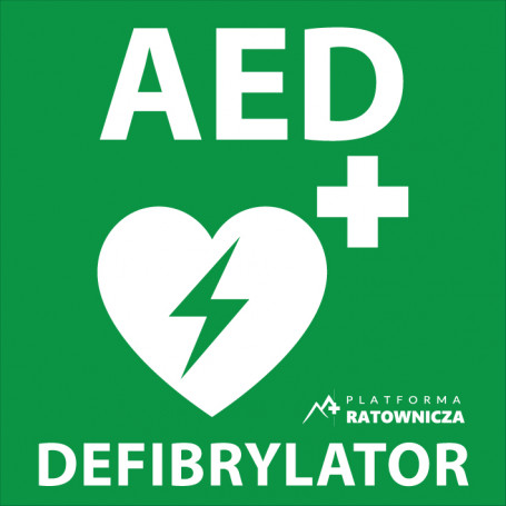 Tablica informacyjna AED ZNAK | Platforma Ratownicza