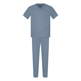 Męski komplet medyczny scrubs basic szaro-niebieski