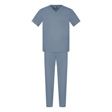 Męski komplet medyczny scrubs basic szaro-niebieski
