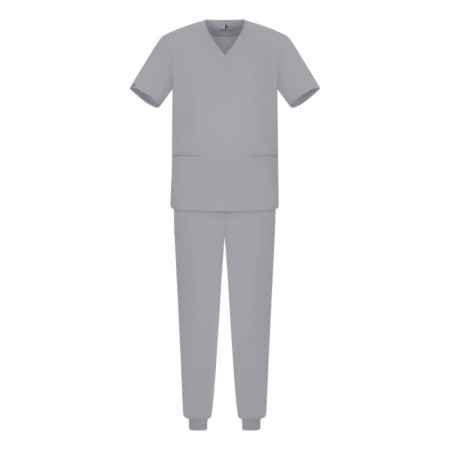 Męski komplet medyczny scrubs jogger szary