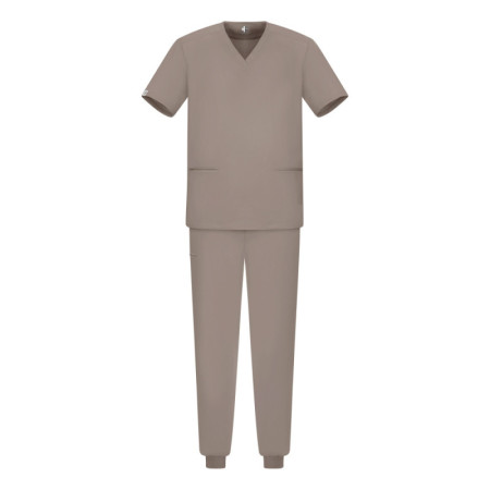 Męski komplet medyczny scrubs jogger beż