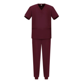 Męski komplet medyczny scrubs jogger bordo