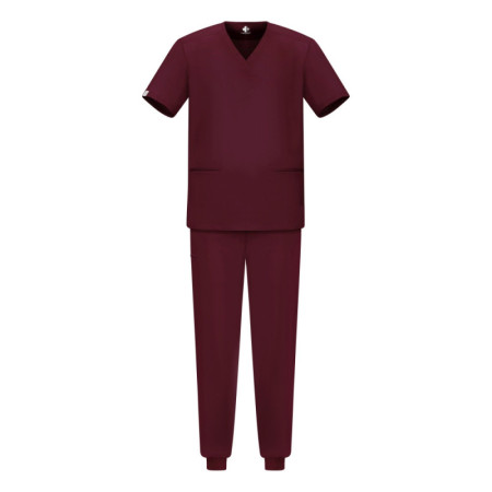 Męski komplet medyczny scrubs jogger bordo