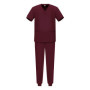 Męski komplet medyczny scrubs jogger bordo