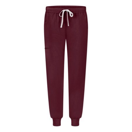 Męskie spodnie medyczne scrubs jogger bordo