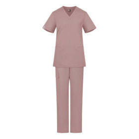 Damski komplet medyczny scrubs basic beż-róż