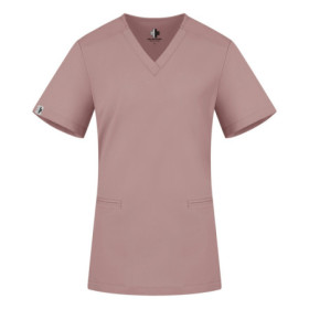 Damska bluza medyczna scrubs basic beż-róż