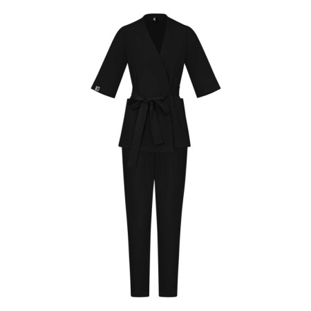 Damski komplet medyczny scrubs kimono czarny